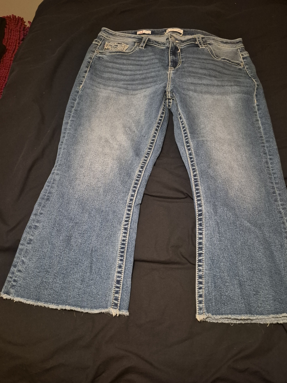 Vigoss Women's Blue Cropped Flare Jeans - 20W